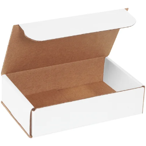 8 x 5 x 2" White Corrugated Mailer Boxes