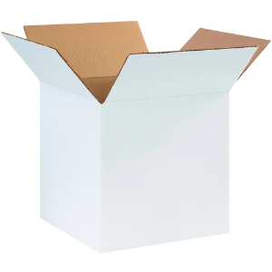 10 x 10 x 10" White Corrugated Shipping Boxes