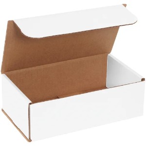 9 x 5 x 3" White Corrugated Mailer Boxes