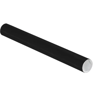 2 x 18" Colored Mailing Tubes, Black, 50 / Case