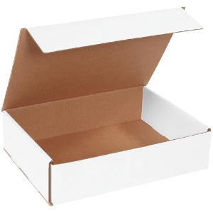 12 x 9 x 3" White Corrugated Mailer Boxes