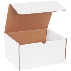 11 1/8 x 8 3/4 x 6" White Corrugated Literature Mailer Boxes