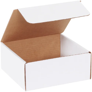 7 1/2 x 7 x 3 1/4" White Corrugated Literature Mailer Boxes