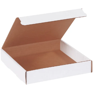 7 3/8 x 7 3/8 x 1 3/8" White Corrugated Literature Mailer Boxes