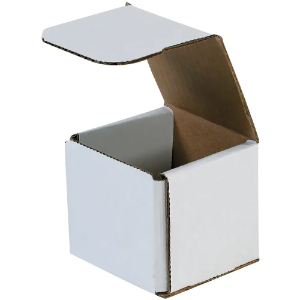 3 x 3 x 3" White Corrugated Mailer Boxes