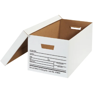 File Storage Boxes, 24 x 12 x 10", White