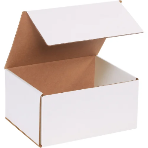 10 x 8 x 5" White Corrugated Mailer Boxes