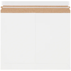 Side Loading StayFlats Lite Mailers, 13 1/2 x 11", White, Peel and Seal