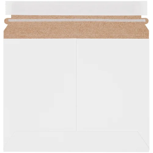 Side Loading StayFlats Lite Mailers, 9 x 7", White, Peel and Seal