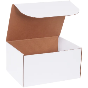 12 1/8 x 9 1/4 x 6 1/2" White Corrugated Literature Mailer Boxes