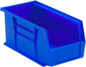 Plastic Stackable Bins, 10 7/8 x 5 1/2 x 5", Blue