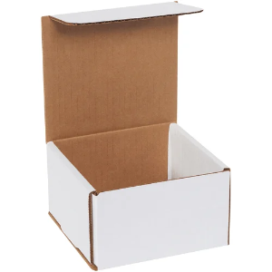 5 x 5 x 3" White Corrugated Mailer Boxes