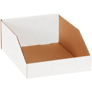 Corrugated Bin Boxes, 9 x 12 x 4 1/2", White