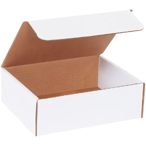 9 x 7 1/2 x 3" White Corrugated Literature Mailer Boxes