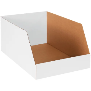Jumbo Corrugated Bin Boxes, 16 x 24 x 12", White