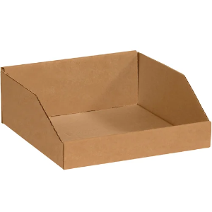 Corrugated Bin Boxes, 12 x 12 x 4 1/2", Kraft