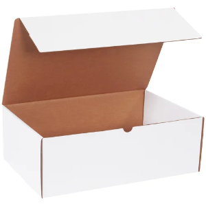 17 1/4 x 11 1/4 x 6" White Corrugated Literature Mailer Boxes