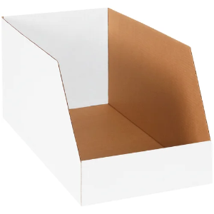 Jumbo Corrugated Bin Boxes, 12 x 24 x 12", White