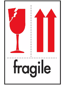 International Safe Handling Labels - Fragile, 3 x 4"