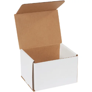 6 x 5 x 4" White Corrugated Mailer Boxes