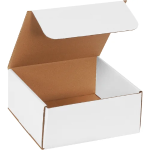 9 x 9 x 4" White Corrugated Mailer Boxes