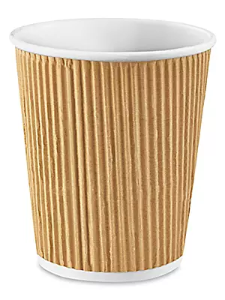 Ripple Hot Beverage Cups, 8 oz., Kraft / White