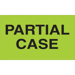 Handling Labels - Partial Case, Fluorescent Green, 3 x 5"