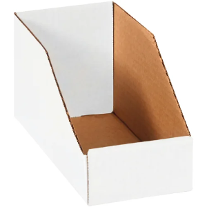 Corrugated Bin Boxes, 4 x 9 x 4 1/2", White