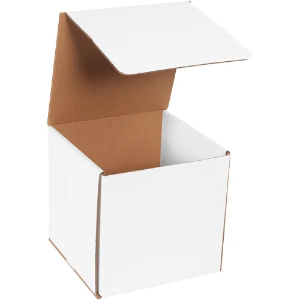 7 x 7 x 7" White Corrugated Mailer Boxes