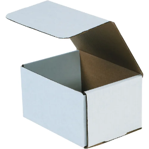 6 1/2 x 4 7/8 x 3 3/4" White Corrugated Mailer Boxes
