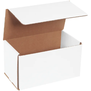 9 x 5 x 5" White Corrugated Mailer Boxes