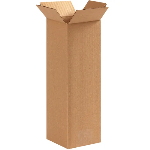 5 x 5 x 12" Tall Kraft Corrugated Shipping Boxes