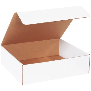 14 x 12 x 4" White Corrugated Literature Mailer Boxes