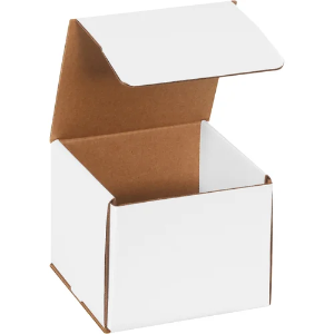 6 x 6 x 5" White Corrugated Mailer Boxes