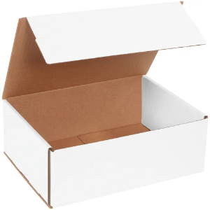 11 x 8 x 4" White Corrugated Mailer Boxes