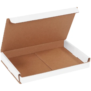 9 x 6 x 1" White Corrugated Mailer Boxes