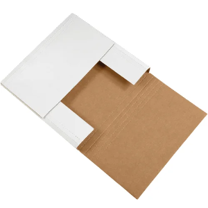 12 1/2 x 12 1/2 x 2" White Easy Fold Mailer Boxes