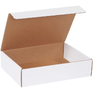 12 1/8 x 9 1/4 x 3" White Corrugated Literature Mailer Boxes