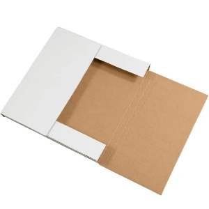 12 1/2 x 12 1/2 x 1" White Easy Fold Mailer Boxes