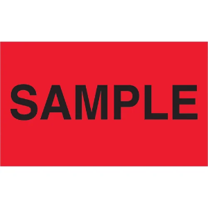 Handling Labels - Sample, Fluorescent Red, 3 x 5"