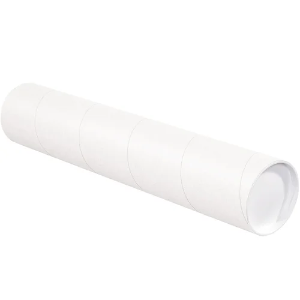 White Mailing Tubes with Caps - 3x36