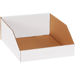 Corrugated Bin Boxes, 10 x 12 x 4 1/2", White