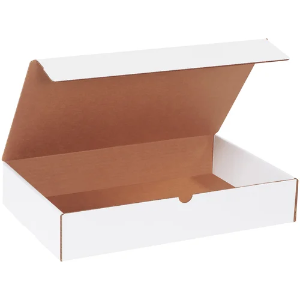 16 x 10 x 3" White Corrugated Literature Mailer Boxes