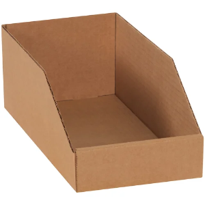 Corrugated Bin Boxes, 6 x 12 x 4 1/2", Kraft