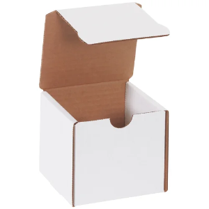 4 x 4 x 4" White Corrugated Literature Mailer Boxes