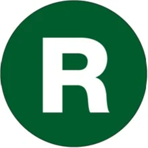 Inventory Control Circle Letter Labels, "R", 1", Green