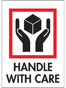 International Safe Handling Labels - Handle with Care, 3 x 4"