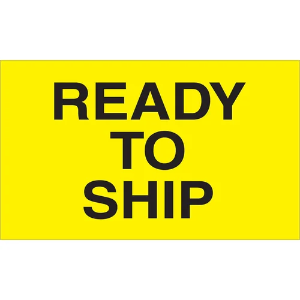 Handling Labels - Ready to Ship, Fluorescent Yellow, 3 x 5"