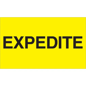 Handling Labels - Expedite, Fluorescent Yellow, 3 x 5"