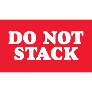 "Do Not..." Shipping Labels - Do Not Stack, Red, 3 x 5"